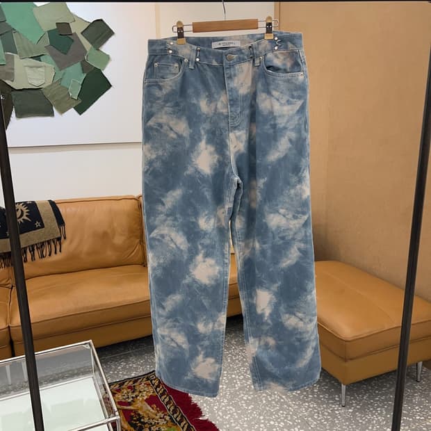 빈티지 나염 데님팬츠 청바지 32인치 C04753 