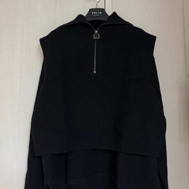 (48) 22fw 우영미 베스트 레이어드 니트 블랙