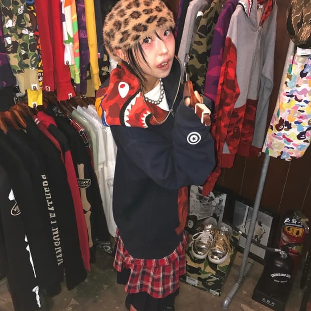 Bape Red Camouflage Shark Hood Zip-Up 