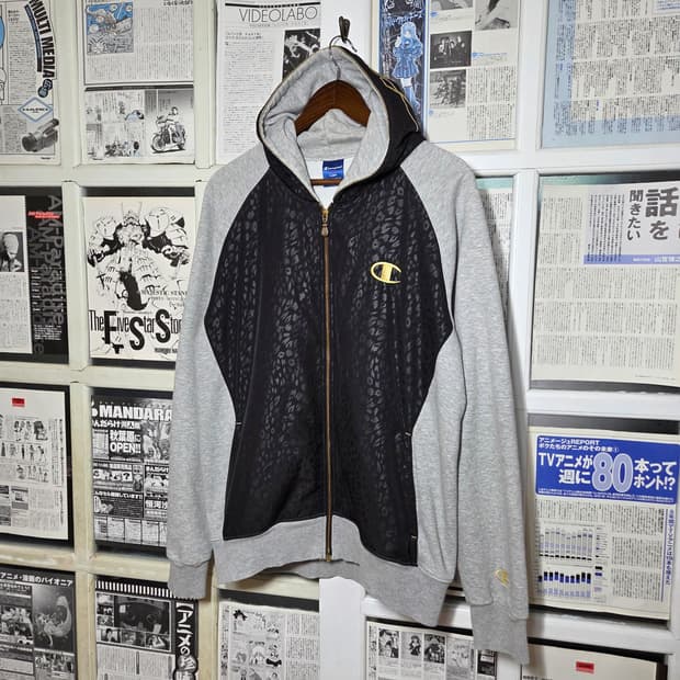 JPN 챔피온 레오파드 호피 후드집업