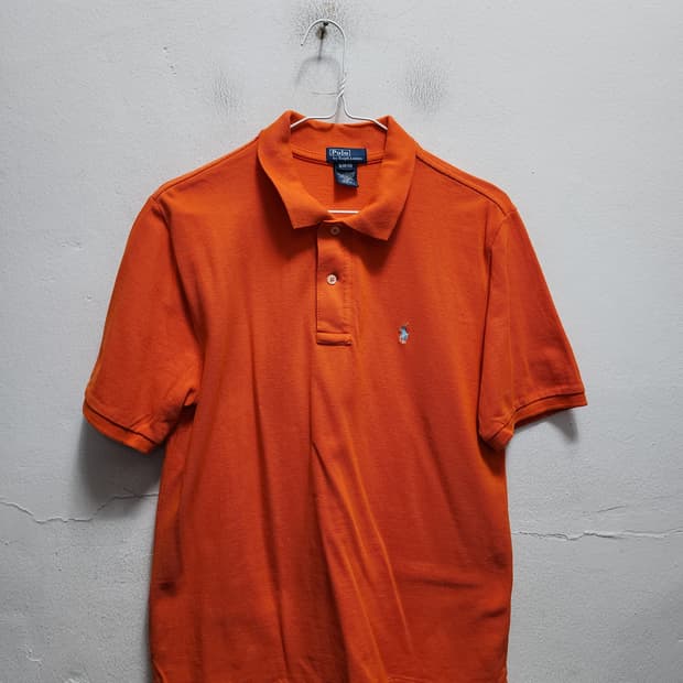 폴로 랄프로렌 주황색 반팔 폴로티
