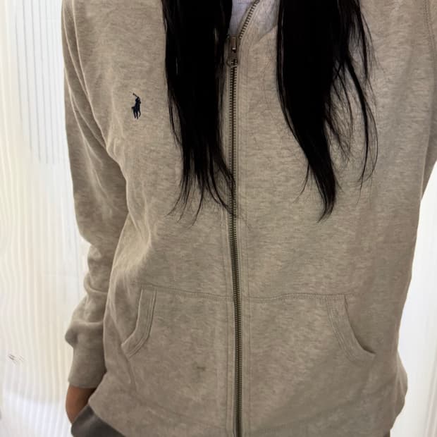 폴로 랄프로렌 그레이 후드집업 L