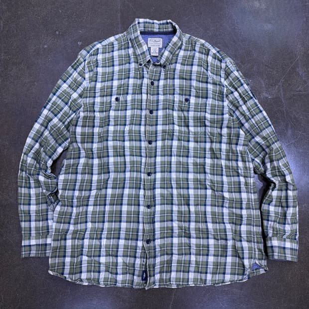 L.L.Bean 엘엘빈 버튼다운 캐쥬얼 체크셔츠 남방 XL