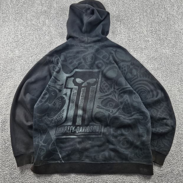 할리데이비슨 바 앤 실드 스컬 스웻 후드 집업 ( XL ) / 11147