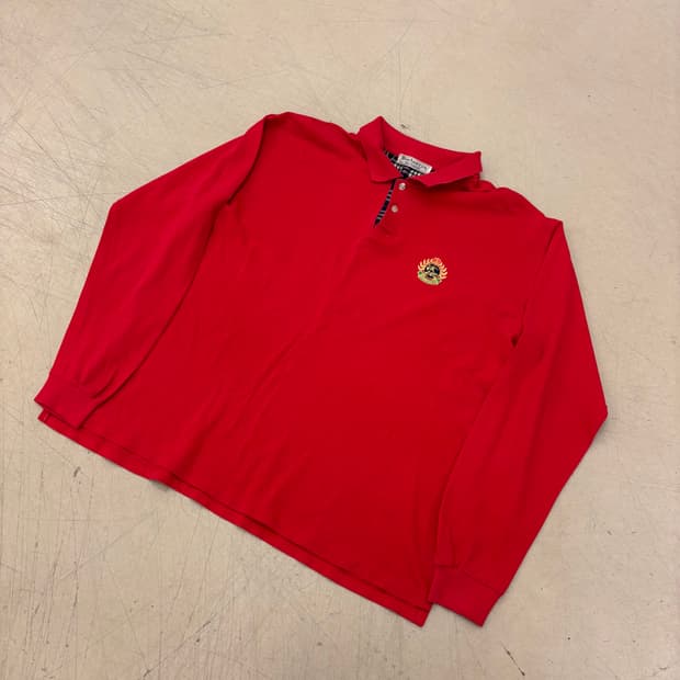 버버리 레드 스몰로고 카라티