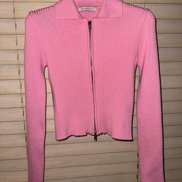 InstantFunk two-way crop cardigan(pink)
