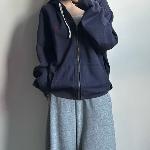 폴로 랄프로렌 써멀 네이비 후드집업