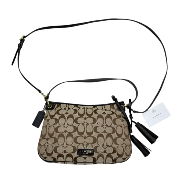 코치 시그니처 로고 2WAY 숄더 크로스백 가방 브라운