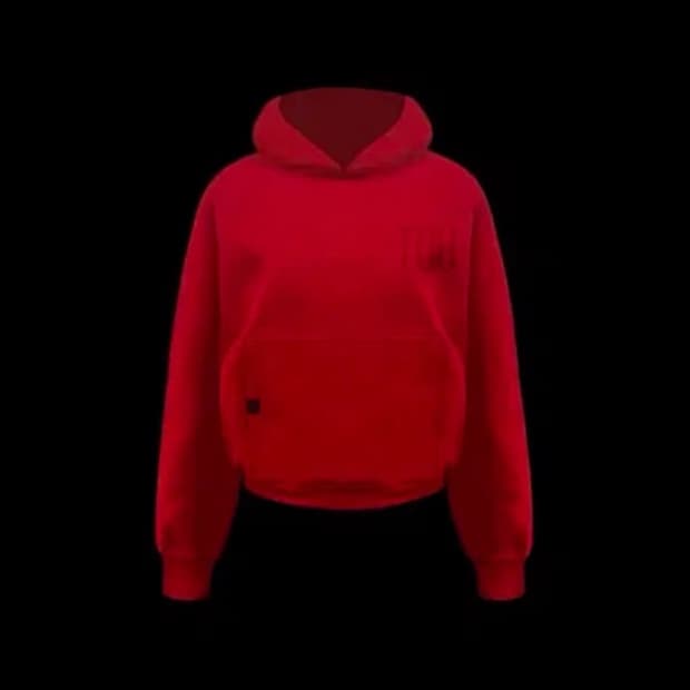 Toh 크롭후드티 레드