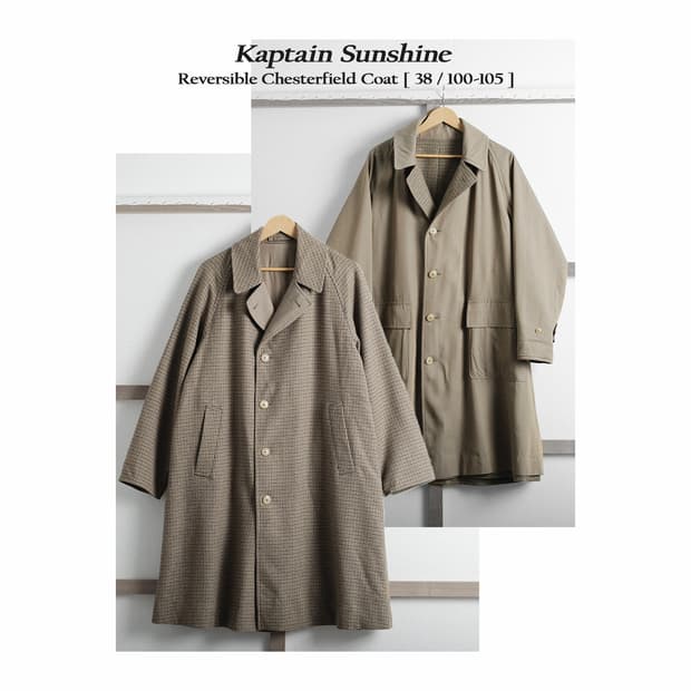 캡틴선샤인 리버시블 체스터필드 코트 38사이즈