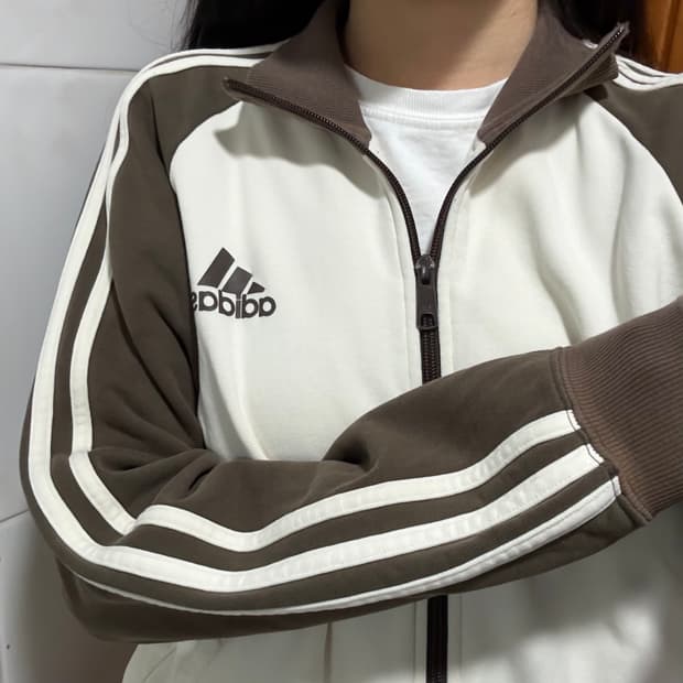 아디다스 희귀 대대장 브라운 면져지 코튼 트랙탑