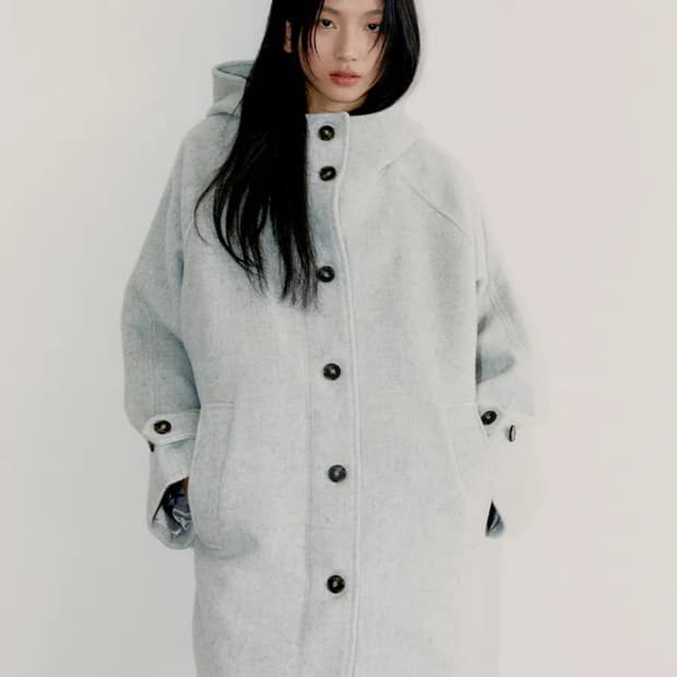 오피쉬 RICH WOOL HALF COAT, GRAY