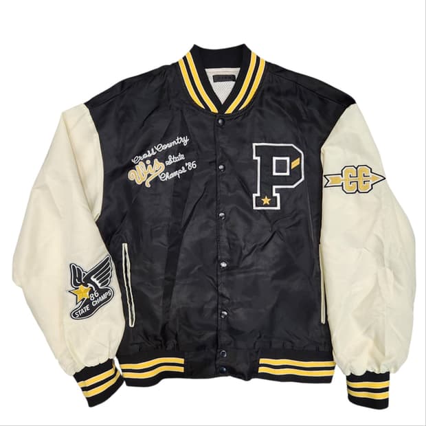 바시티 자켓 블랙 아이보리 (105)