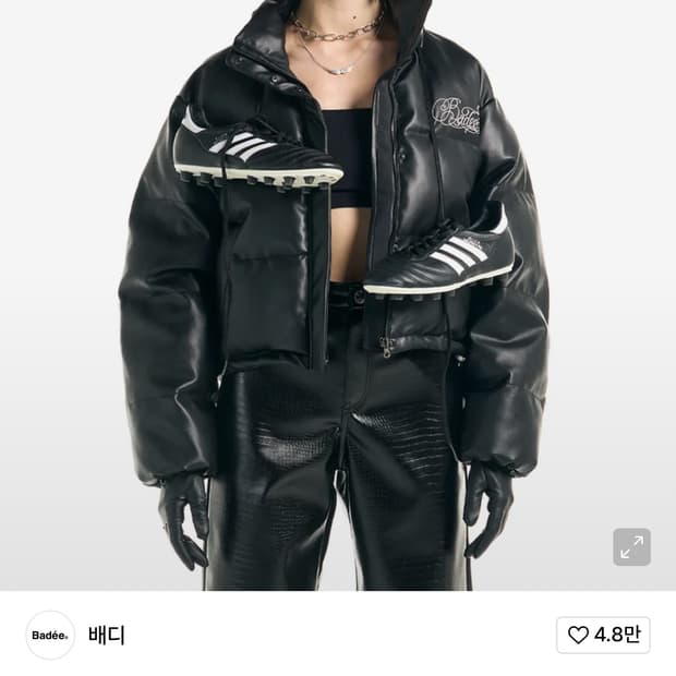 배디 고딕 패딩 Gothic Leather Puffer Jacket