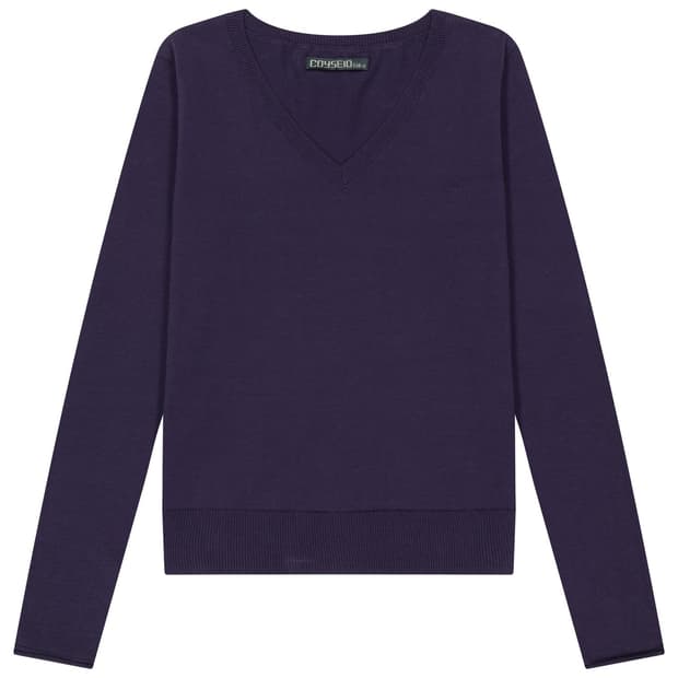 코이세이오 038 베이직 브이넥 니트 퍼플 (S)