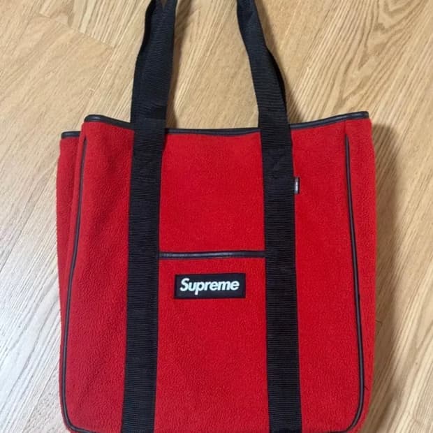 슈프림 폴라텍 토트백 레드