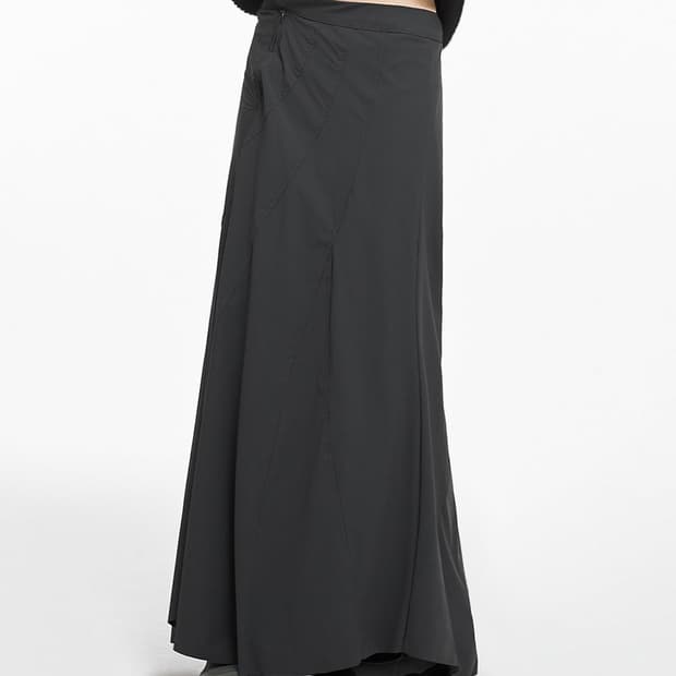 WAVE MAXI SKIRT CHARCOAL