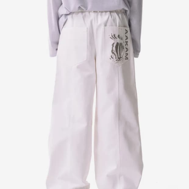 [1] 아캄 Knee Pin-tuck Printed Denim Pants