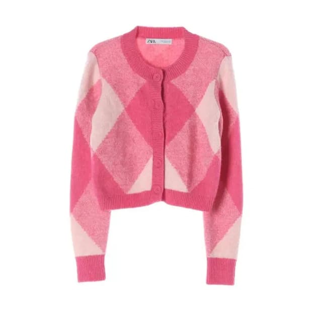 단종)ZARA 자라 니트 아가일 가디건