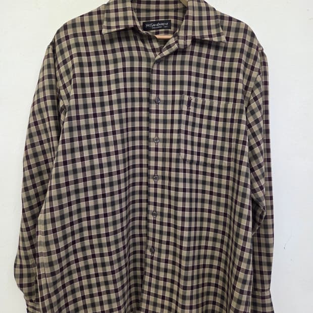 입생로랑 체크 셔츠