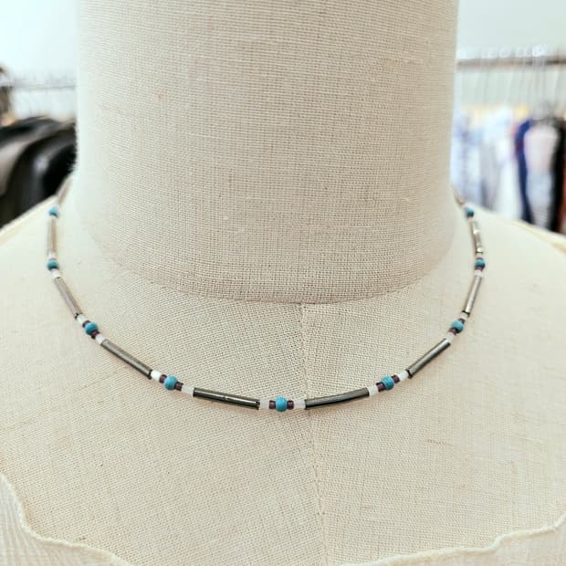 Handmade 에스닉 터키석볼 목걸이