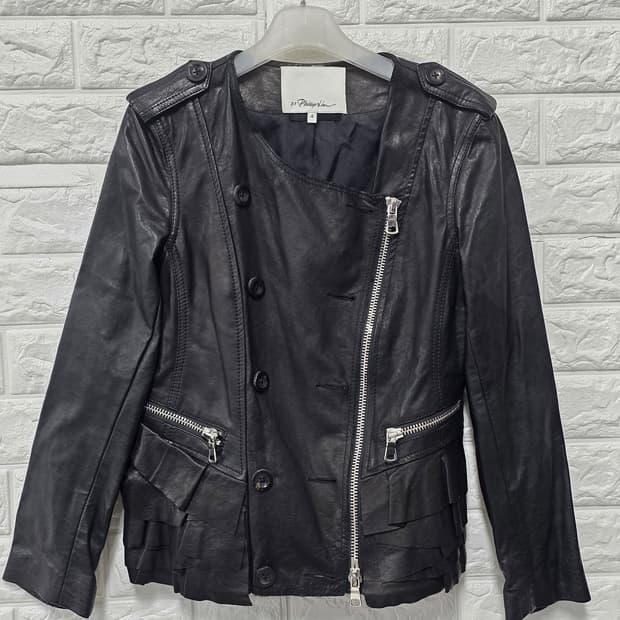 택포) 18s 한섬 3.1 필립림 블랙 가죽 자켓 S