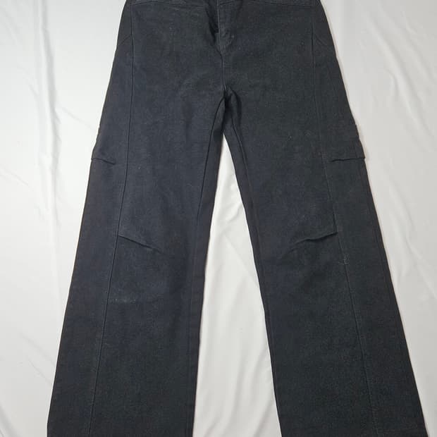 에버래핏 헤비 데님팬츠 와이드 배기 블랙진 XL