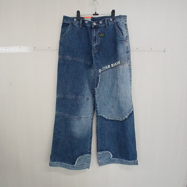 <새상품>G-STAR RAW 패치워크 와이드 데님 팬츠