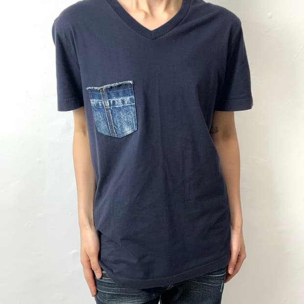 Diesel Metal Logo V-Neck T-Shirt