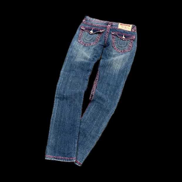 [26] 트루릴리젼 핑크 스티치 스트레이트 스키니 청바지