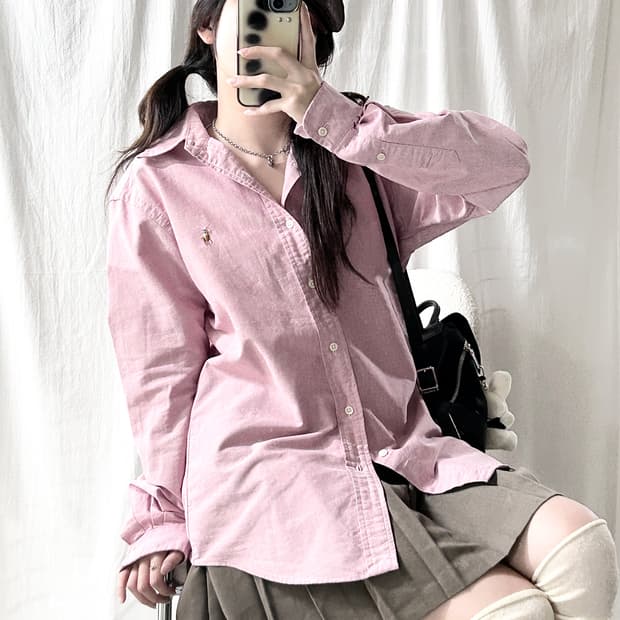 폴로 멀티포니 핑크셔츠