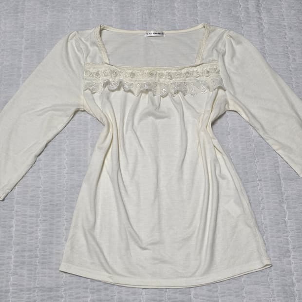 모리걸st 레이스 슬리브 블라우스