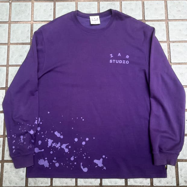 아이앱 스튜디오 롱슬리브 티셔츠 퍼플 스플래쉬드