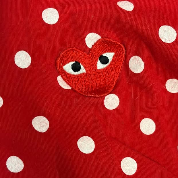 꼼데가르송 슬리브 도트 레드 XL