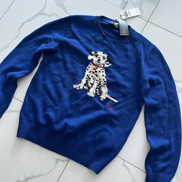 폴로 강아지 니트