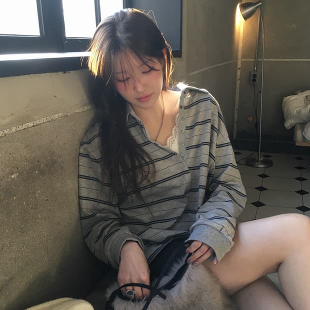 (새상품) 노프 nof ricky pk tee 피케 티셔츠 (그레이)