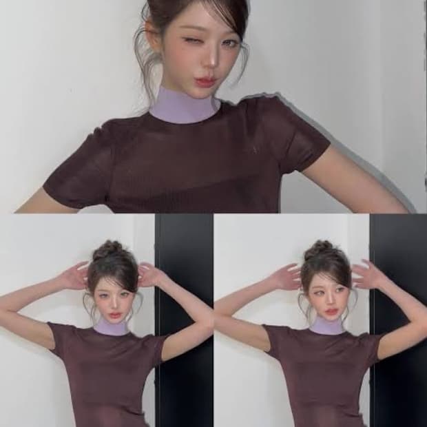 장원영 착용 셀프포트레이트 니트