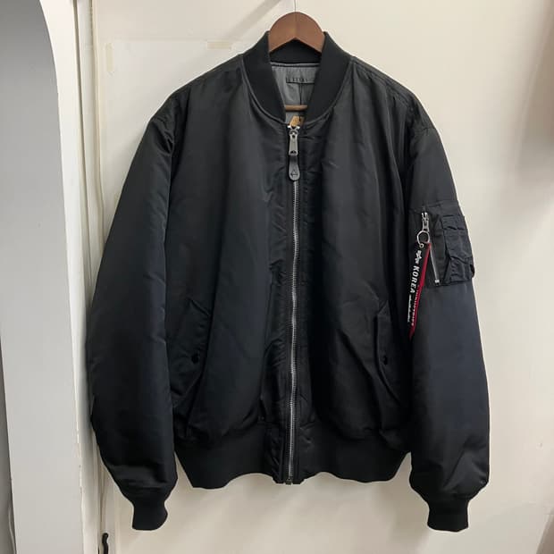 N164 알파인더스트리 양면 항공점퍼 ma1 블랙 그레이