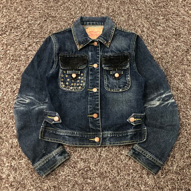 빈티지 워싱 디테일 데님 자켓
