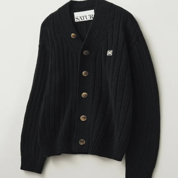 세터 파로 부클 가디건 블랙 L