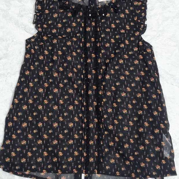 일본 빈티지 일브엑시즈팜 axes femme 플로럴 쉬폰 블라우스