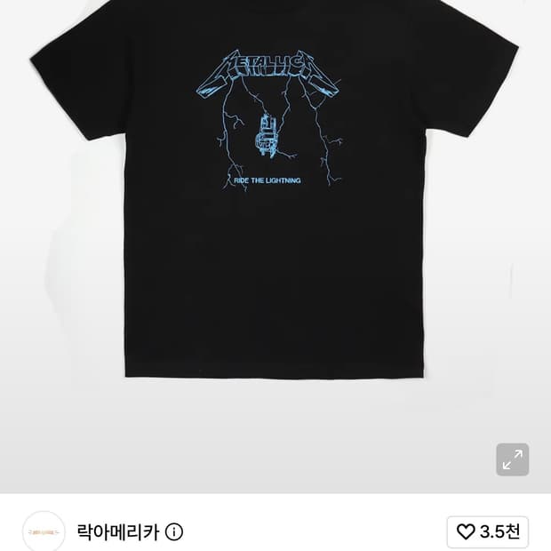 Metallica 메탈리카 반팔 락티