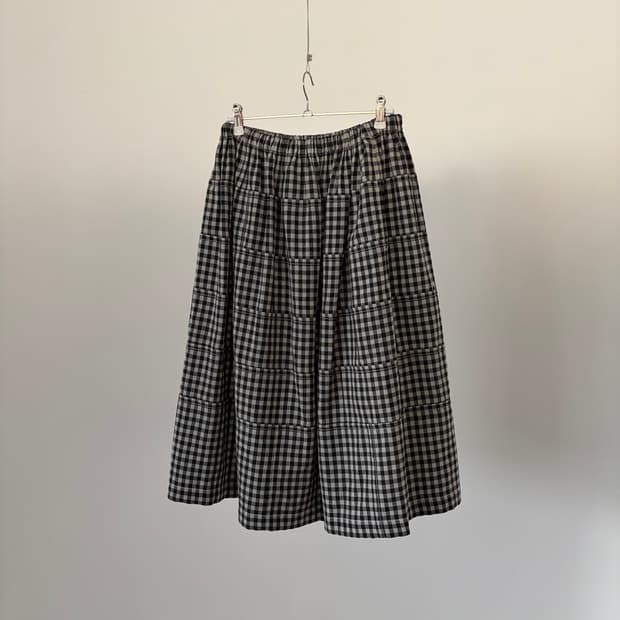 Gingham Check Patchwork Skirt