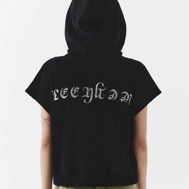 leey 부클레 후드집업 vest black