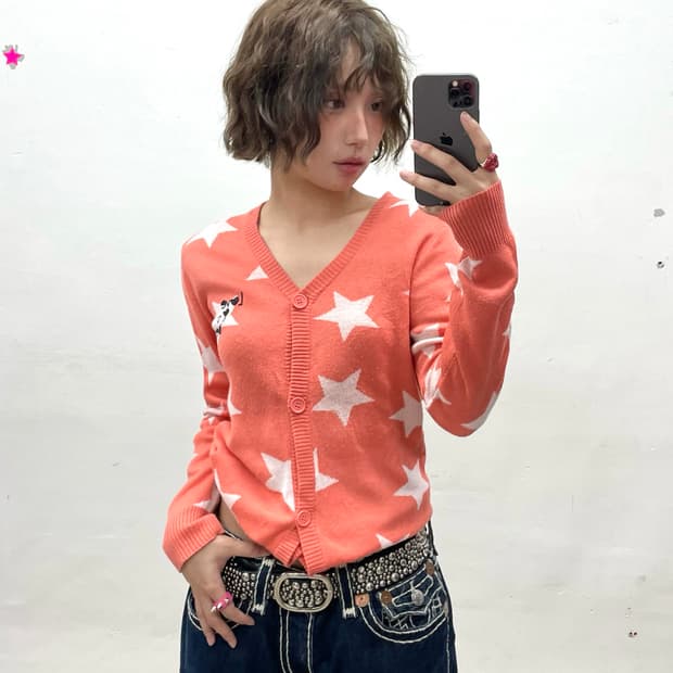 Pink star cutie cardigan