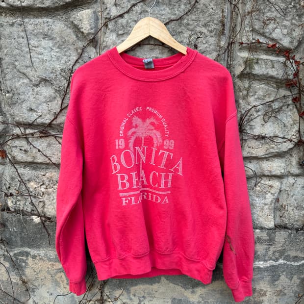 길단 보니타 해변 빈티지 프린팅 데미지 스웻 셔츠 맨투맨 m