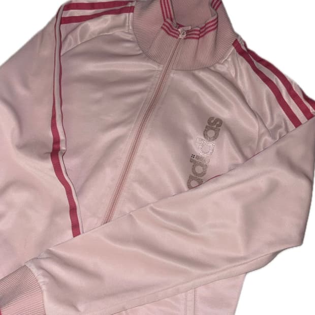 아디다스 핑크 트랙 집업 져지 