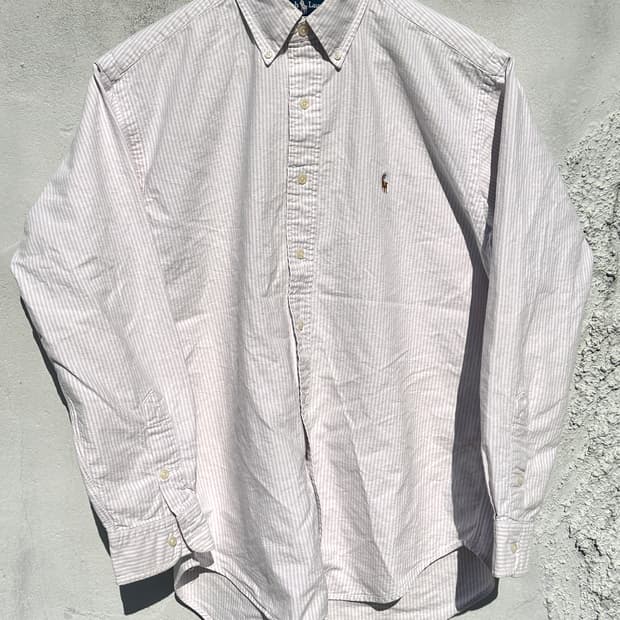 [L] 폴로 랄프로렌 핑크 캔디 스트라이프 옥스포드 셔츠