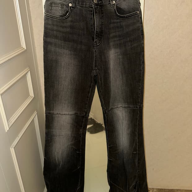 Y2K 워싱 부츠컷 데님 그레이 M