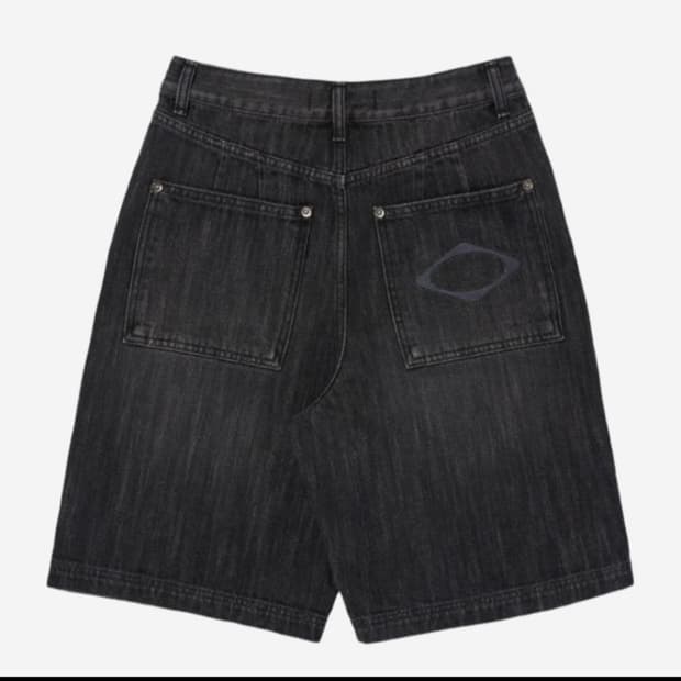 미스치프 데님 로고 버뮤다 팬츠